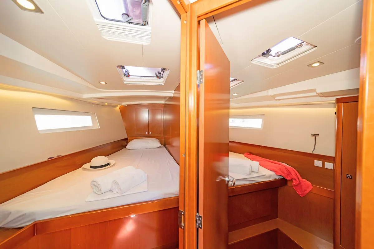 Cabin on Quantum, a Beneteau Oceanis 45 sailboat at Municipal Unit of Rhodes, Greece
