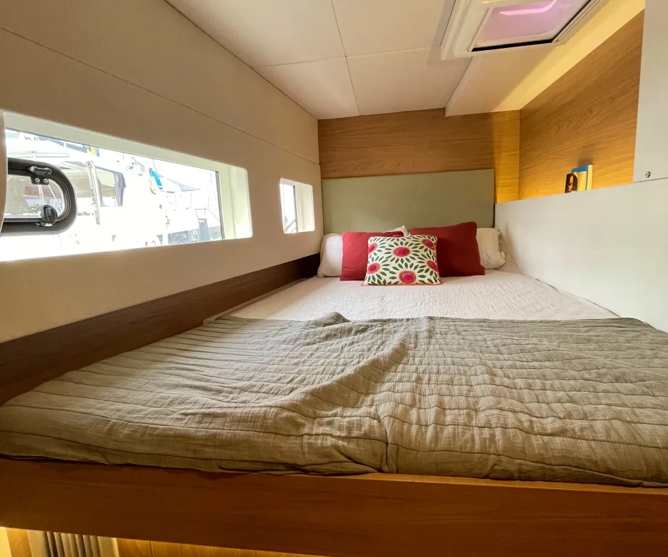 Cabin on Hanna, a Bali Catsmart OW catamaran at Pirovac, Croatia