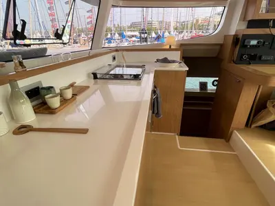 Galley of Hanna, a Bali Catsmart OW catamaran at Pirovac, Croatia