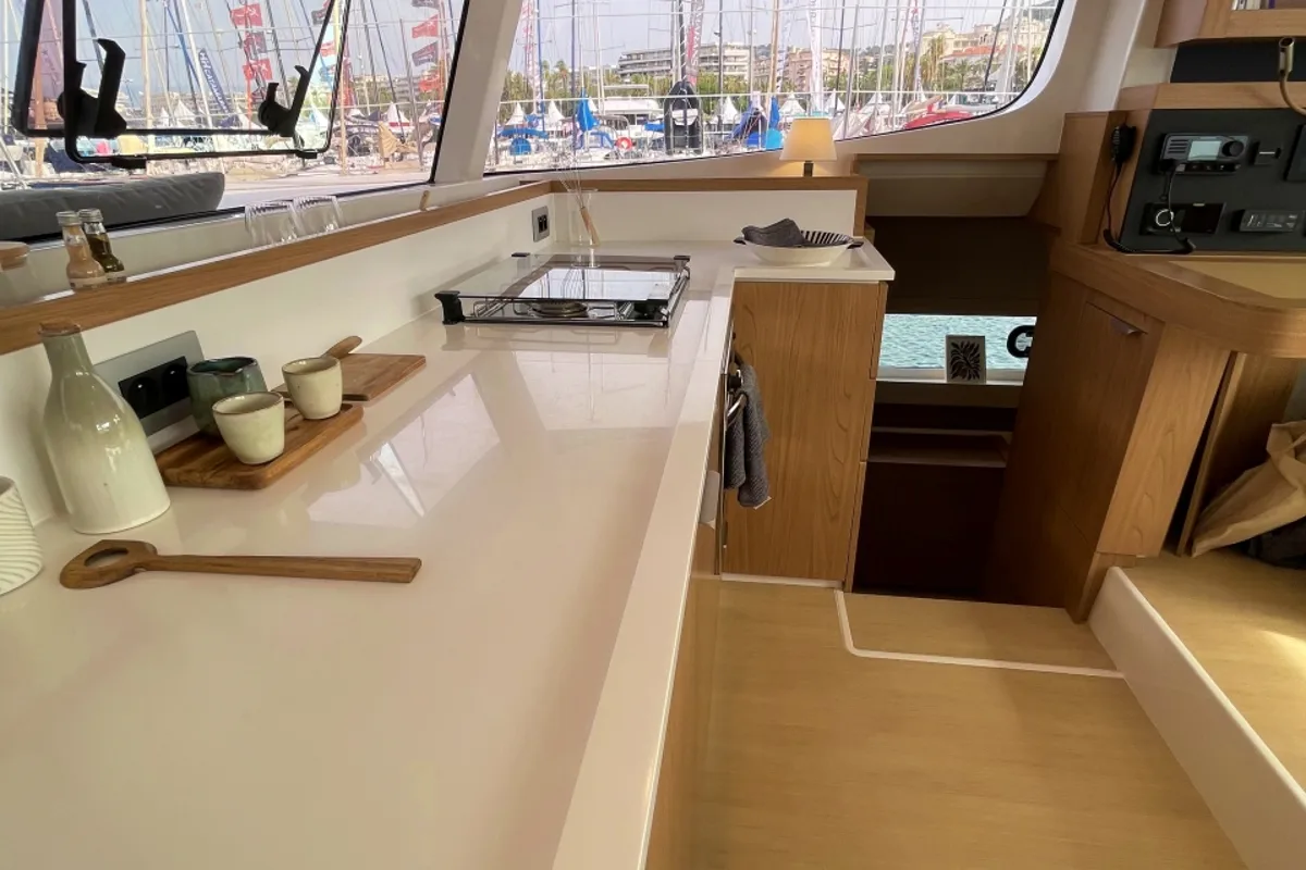 Galley of Hanna, a Bali Catsmart OW catamaran at Pirovac, Croatia