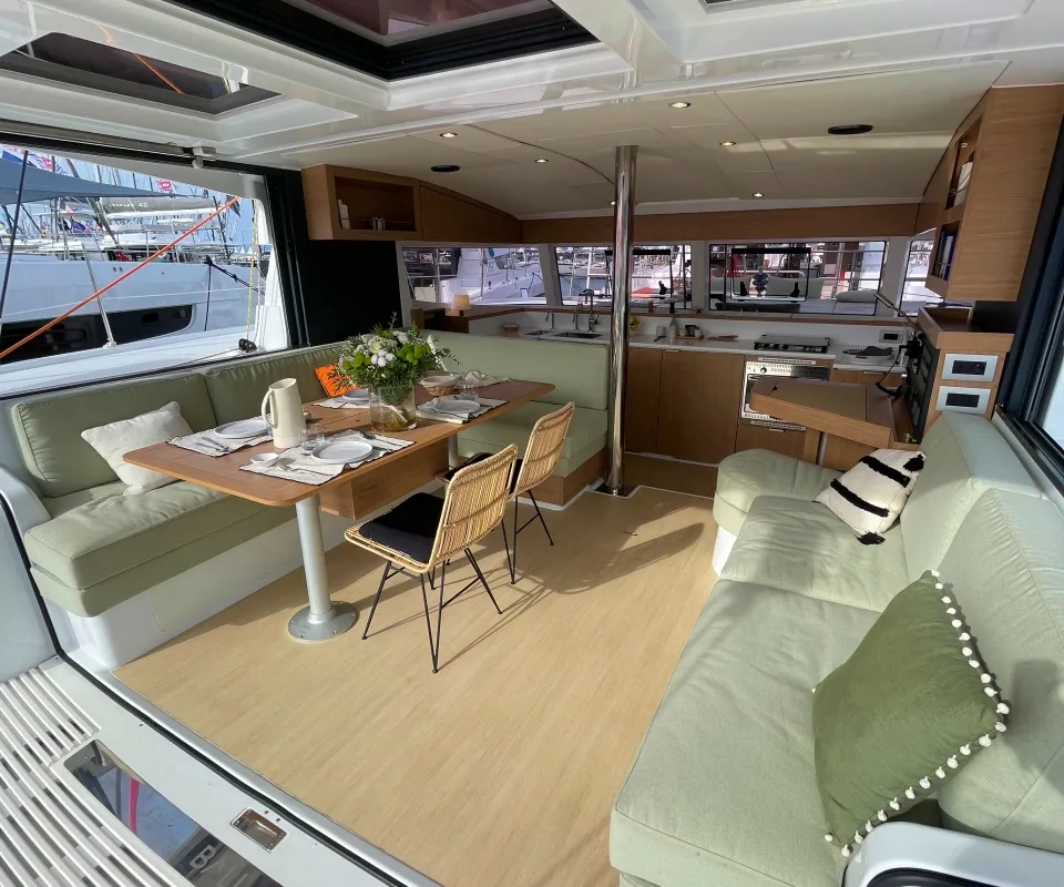 Salon of Hanna, a Bali Catsmart OW catamaran at Pirovac, Croatia