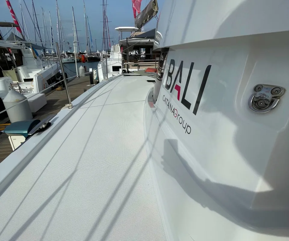 Exterior view of Hanna, a Bali Catsmart OW catamaran at Pirovac, Croatia