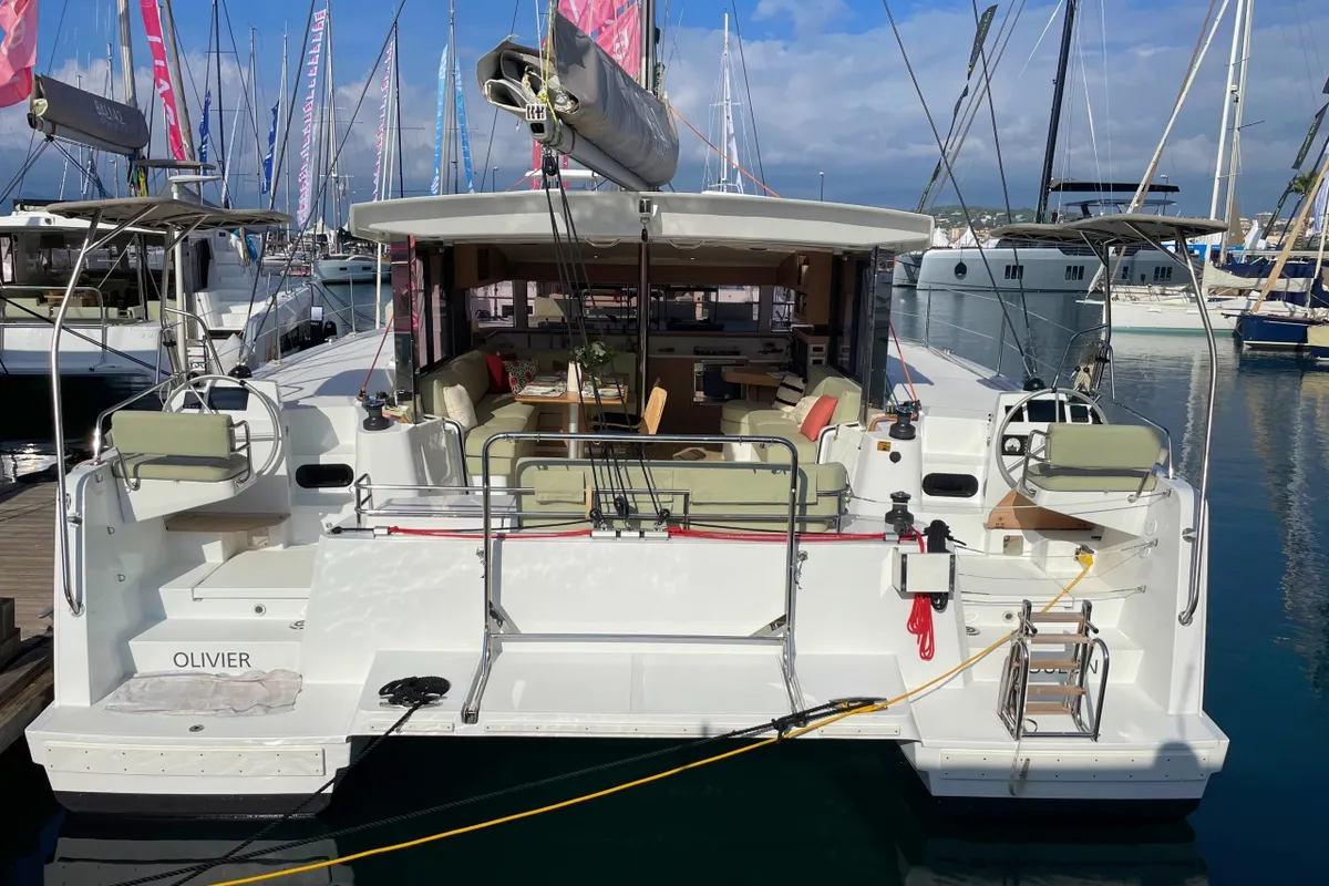 Exterior view of Hanna, a Bali Catsmart OW catamaran at Pirovac, Croatia