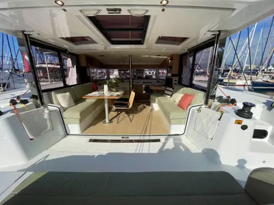 Salon of Hanna, a Bali Catsmart OW catamaran at Pirovac, Croatia