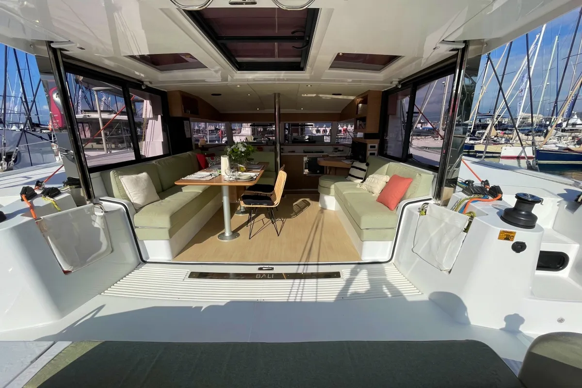 Salon of Hanna, a Bali Catsmart OW catamaran at Pirovac, Croatia