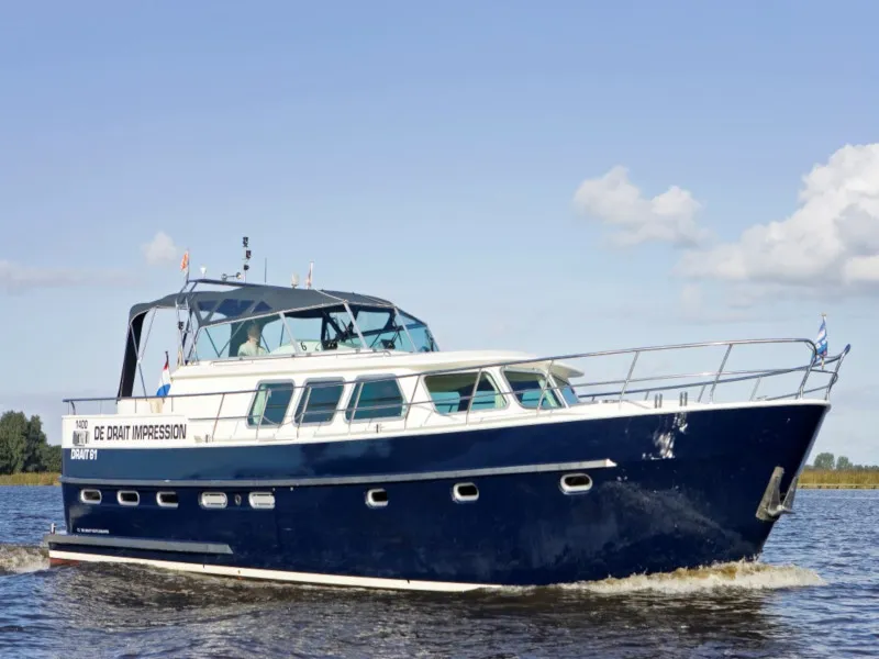 Exterior view of Drait 60, a De Drait Impression 1400 motorboat at Drachten, Netherlands