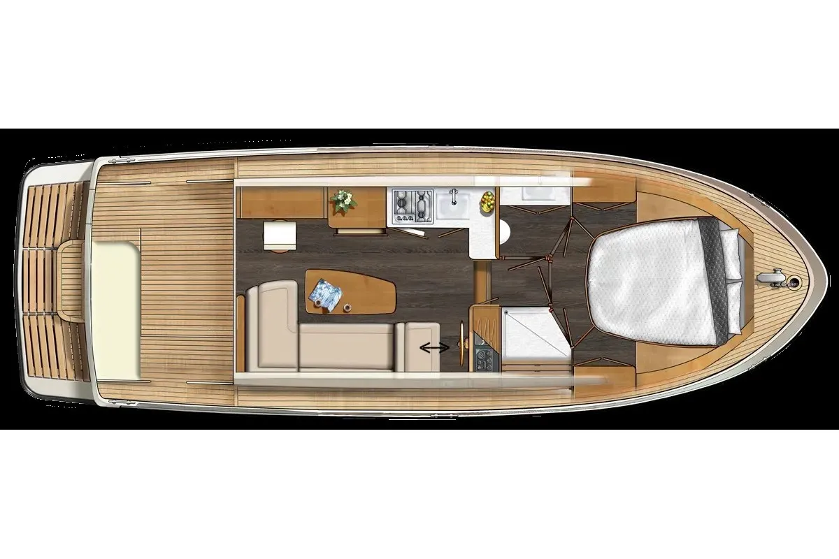 Floor plan of Tristan, a Linssen Grand Sturdy 29.9 Sedan motor yacht at Mirow, Germany