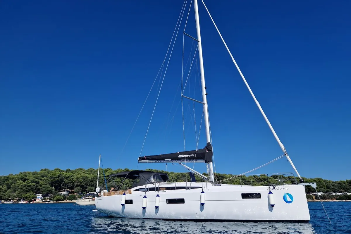 Exterior view of My Dreams, a Elan Impression 45 sailboat at Grad Pula, Croatia