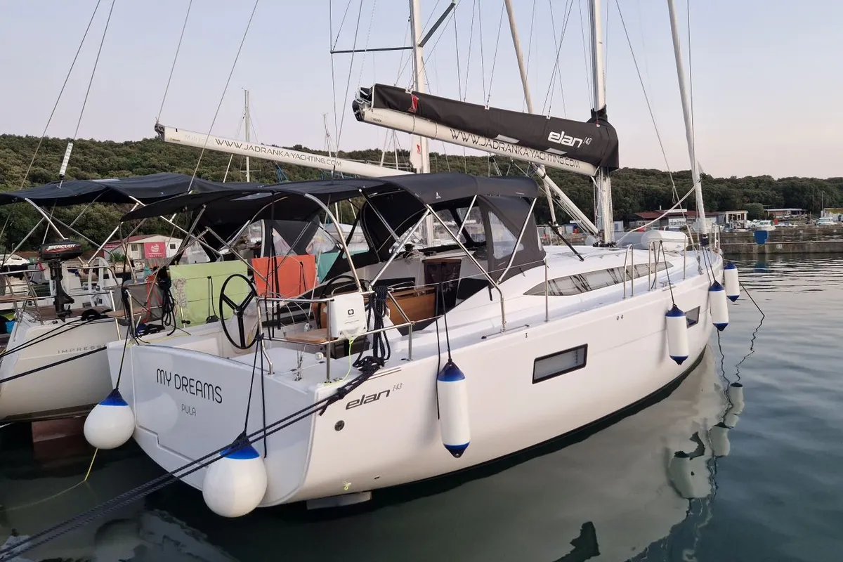 Exterior view of My Dreams, a Elan Impression 45 sailboat at Grad Pula, Croatia