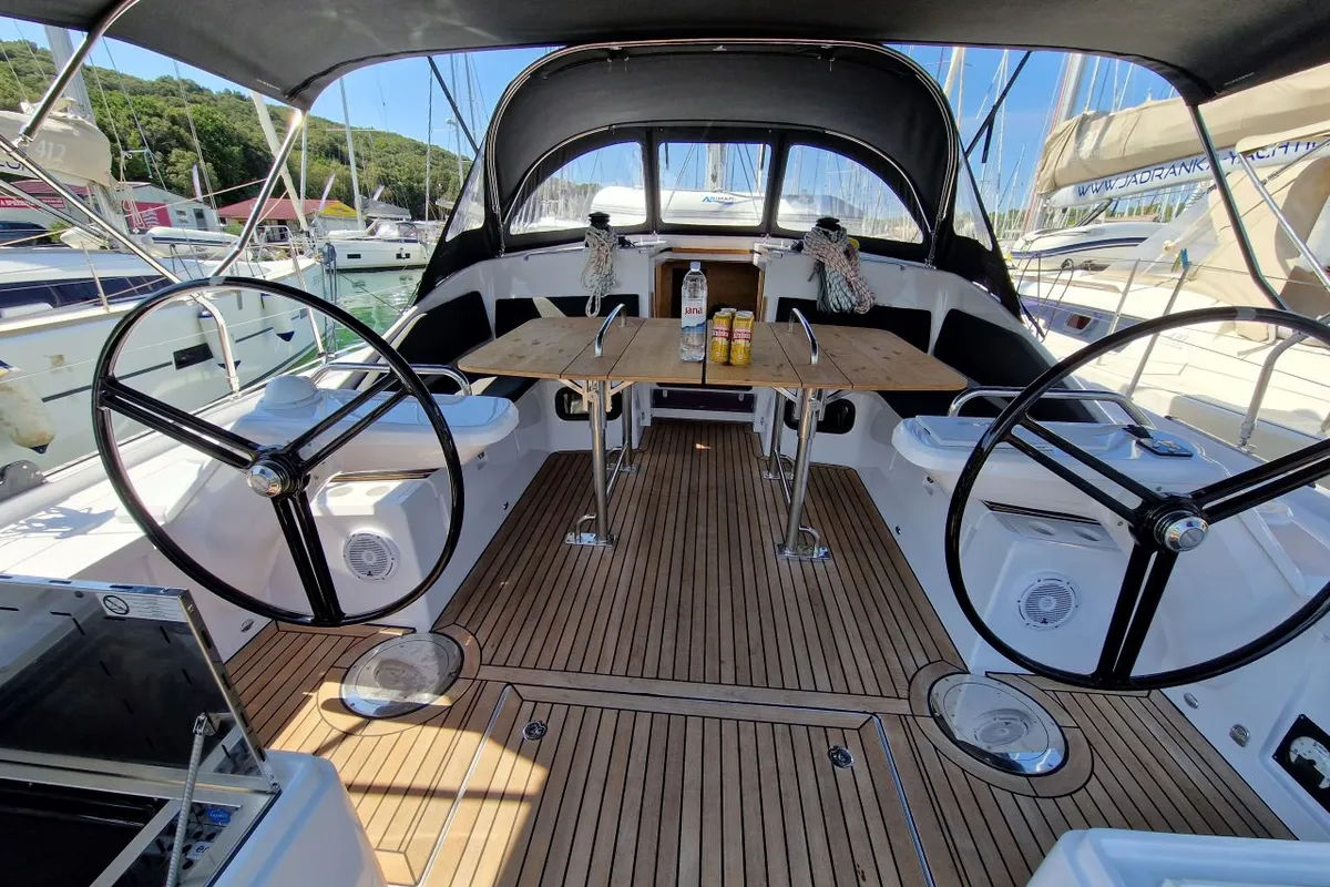 Cockpit of My Dreams, a Elan Impression 45 sailboat at Grad Pula, Croatia