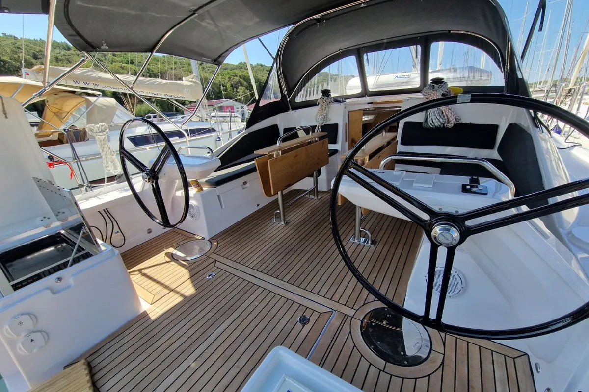 Cockpit of My Dreams, a Elan Impression 45 sailboat at Grad Pula, Croatia