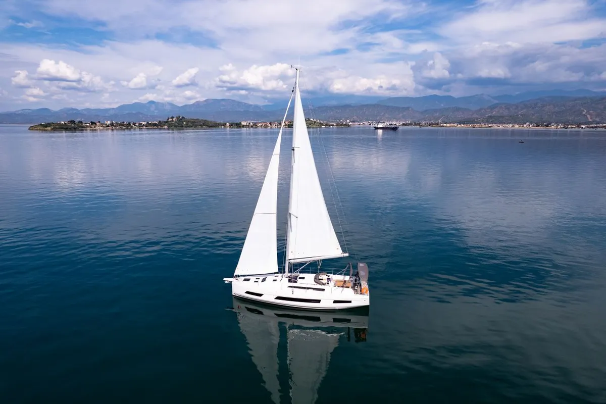 Exterior view of Los Angeles, a Dufour 41 sailboat at Fethiye, Turkey