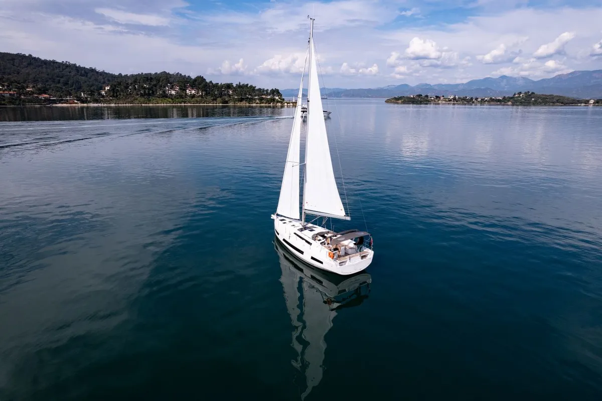 Exterior view of Los Angeles, a Dufour 41 sailboat at Fethiye, Turkey