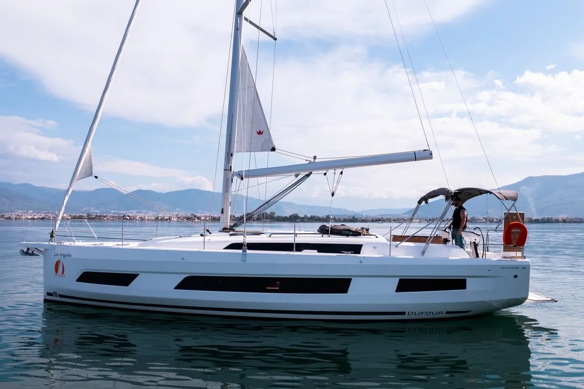 Exterior view of Los Angeles, a Dufour 41 sailboat at Fethiye, Turkey