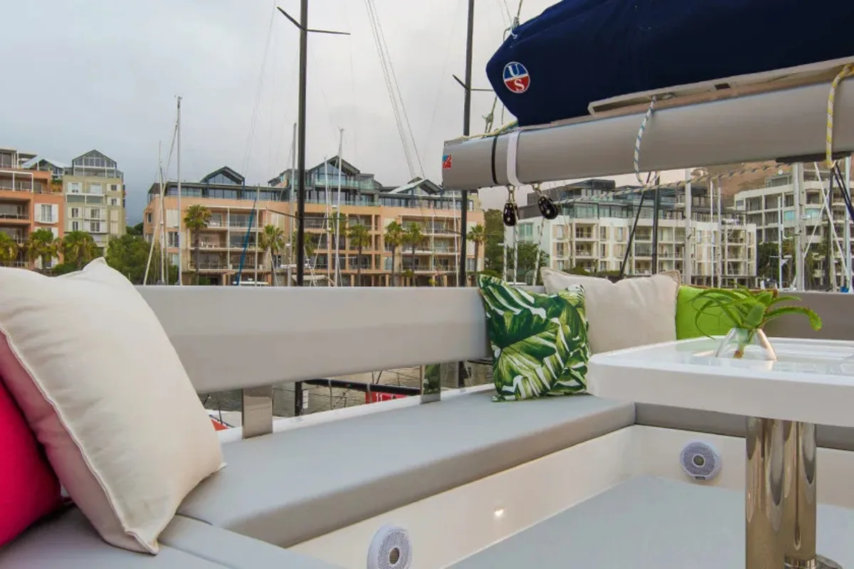 Deck of Moorings 4500L/10 Exclusive, a Leopard 45 catamaran at La Paz, Mexico