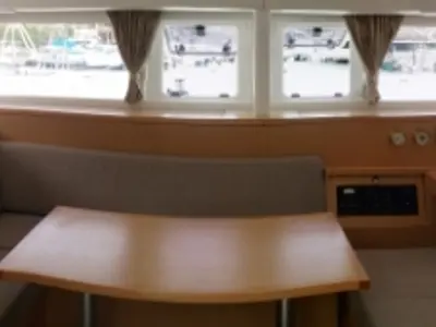 Salon of Trixi, a Lagoon 400 S2 catamaran at Pointe-à-Pitre, France