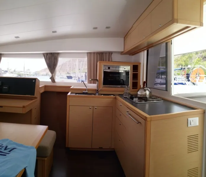 Galley of Trixi, a Lagoon 400 S2 catamaran at Pointe-à-Pitre, France