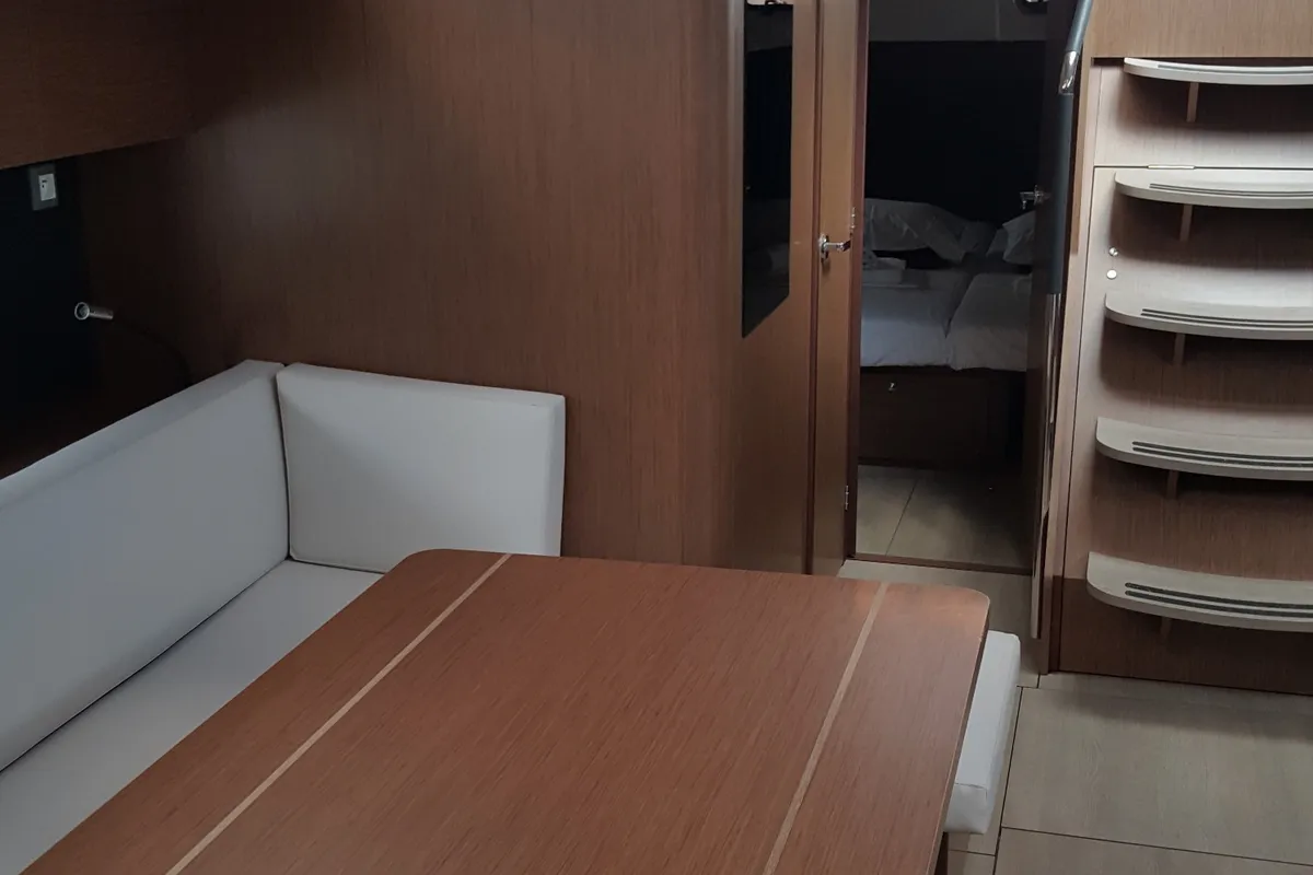 Salon of Nicolaos, a Beneteau Oceanis 51.1 sailboat at Agios Stefanos, Greece