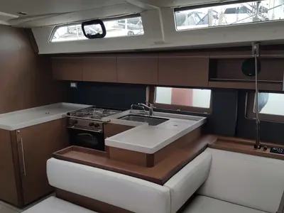 Galley of Nicolaos, a Beneteau Oceanis 51.1 sailboat at Agios Stefanos, Greece