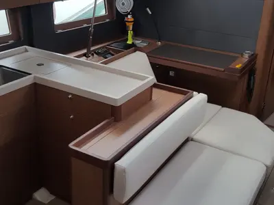Galley of Nicolaos, a Beneteau Oceanis 51.1 sailboat at Agios Stefanos, Greece