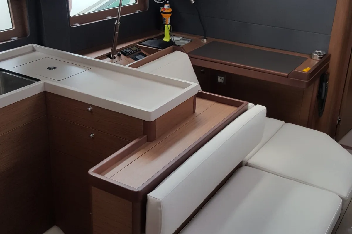 Galley of Nicolaos, a Beneteau Oceanis 51.1 sailboat at Agios Stefanos, Greece