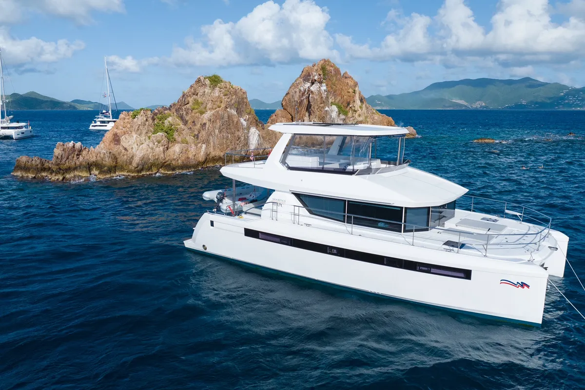 Exterior view of Moorings 403 PC Exclusive, a Leopard 40 PC catamaran at Road Town, British Virgin Islands