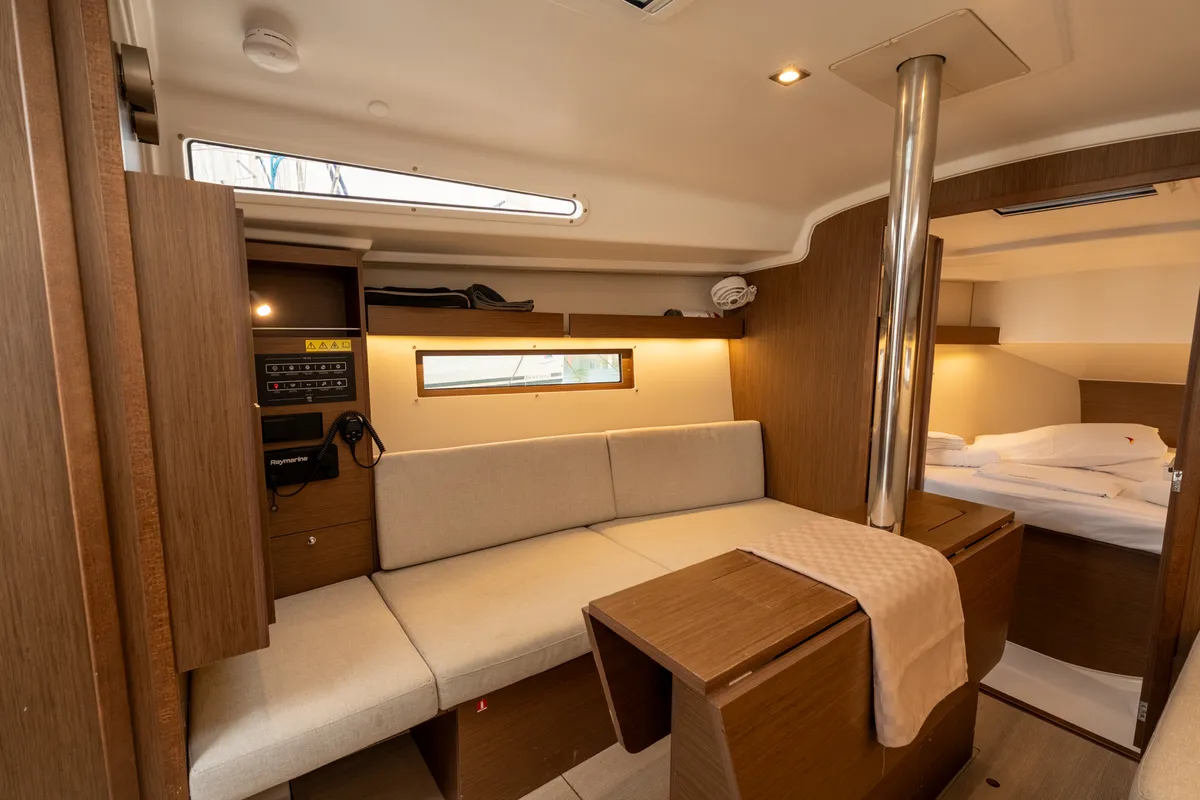Salon of Pluto, a Beneteau Oceanis 34.1 sailboat at Salerno, Italy