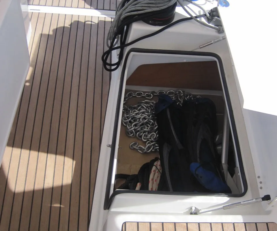 Erminia, a Jeanneau Sun Odyssey 440 sailboat at Capo d'Orlando, Italy