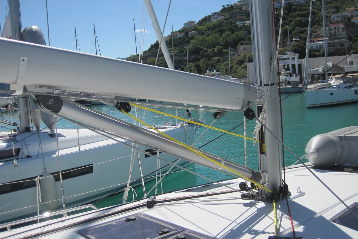 Erminia, a Jeanneau Sun Odyssey 440 sailboat at Capo d'Orlando, Italy