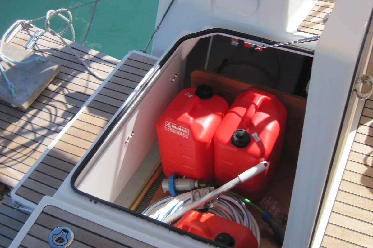Erminia, a Jeanneau Sun Odyssey 440 sailboat at Capo d'Orlando, Italy