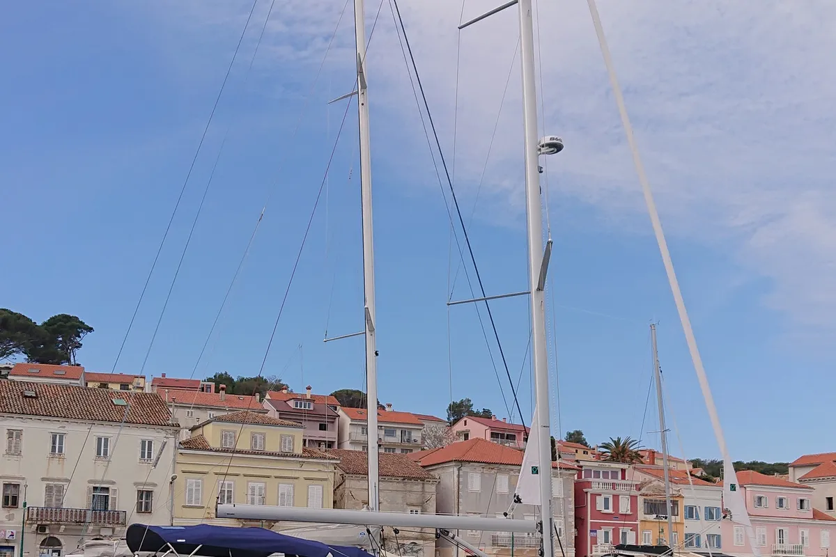Exterior view of Vaya, a Hanse 460 sailboat at Medulin, Croatia