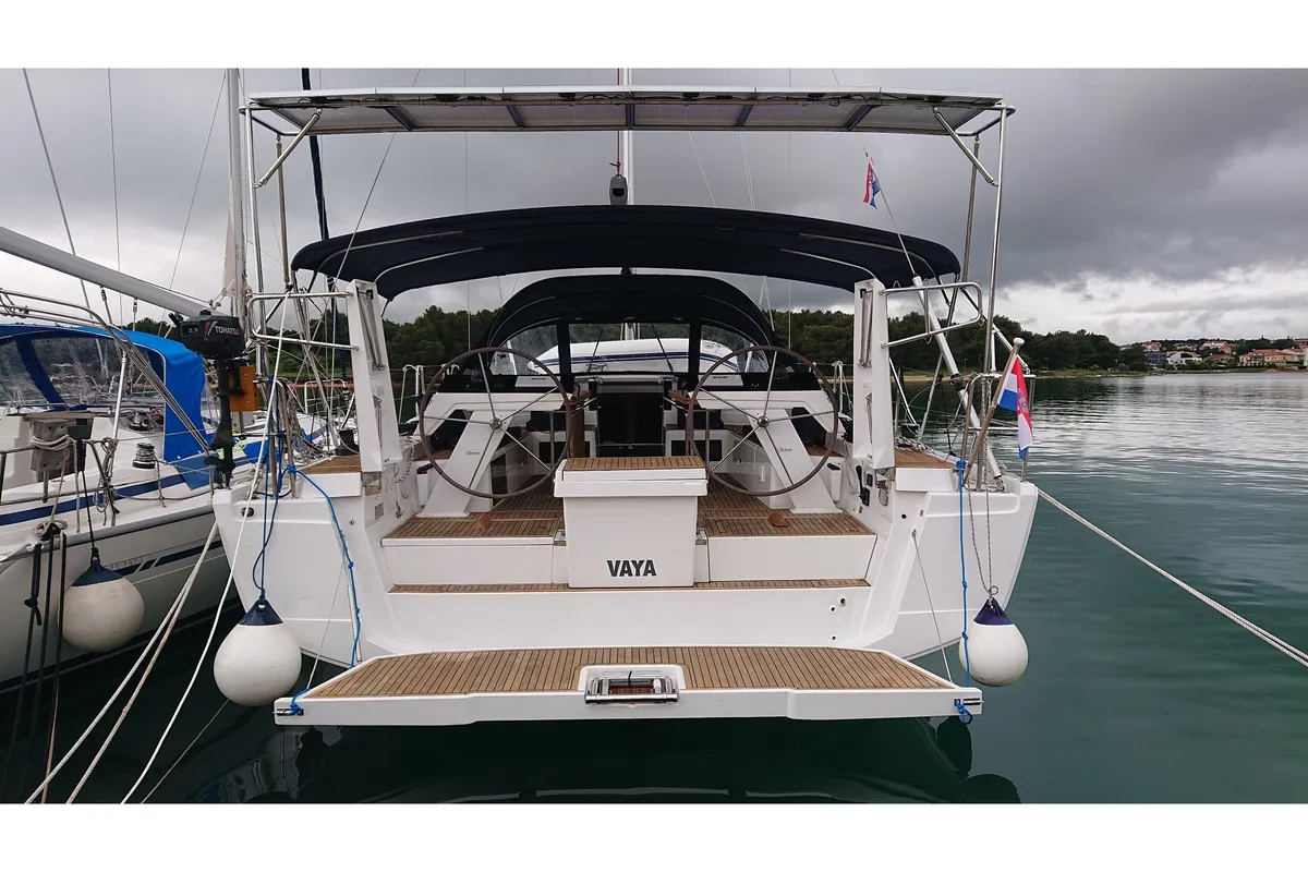 Exterior view of Vaya, a Hanse 460 sailboat at Medulin, Croatia