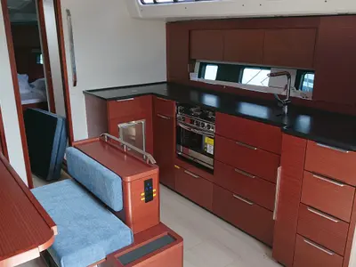 Galley of Vaya, a Hanse 460 sailboat at Medulin, Croatia