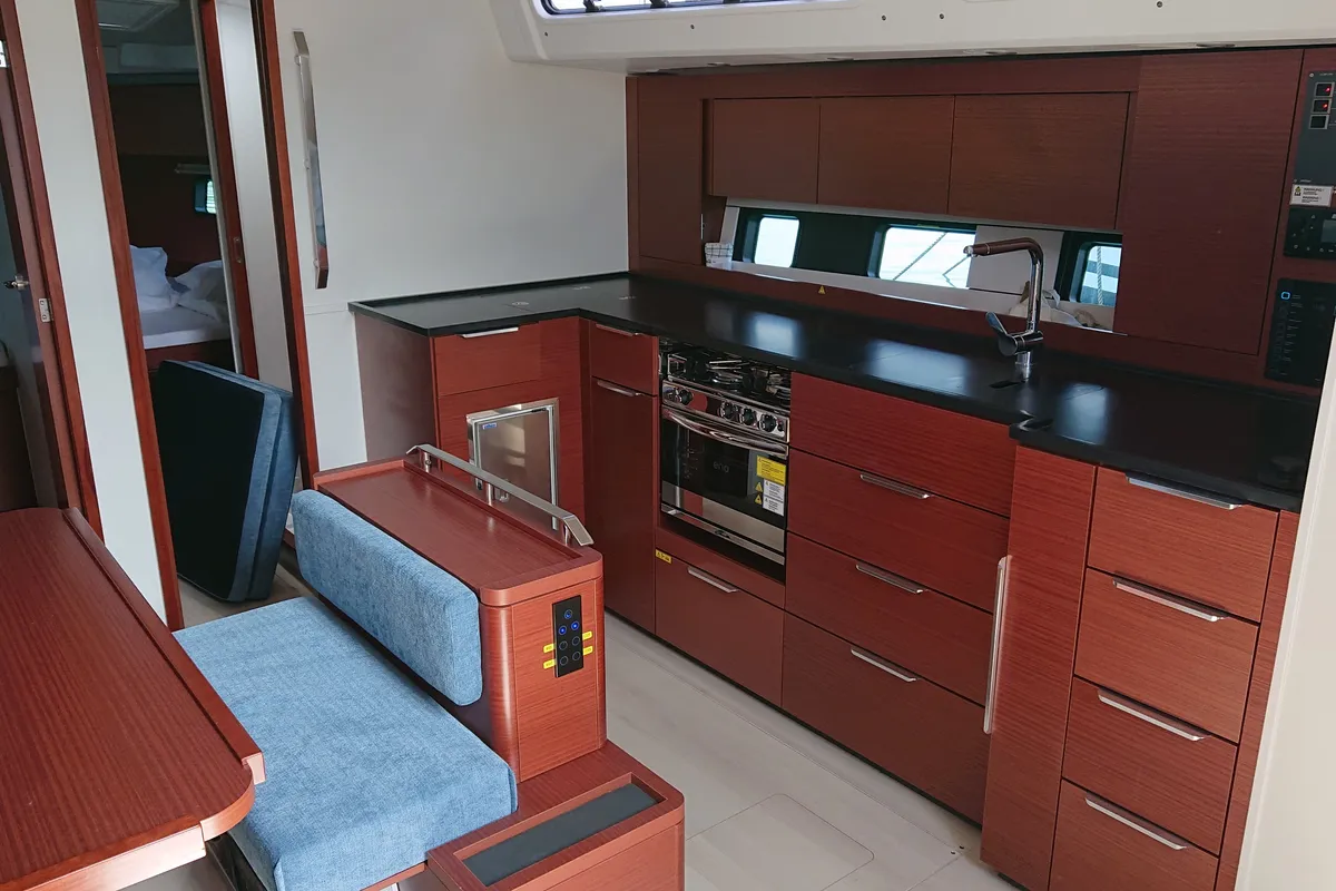 Galley of Vaya, a Hanse 460 sailboat at Medulin, Croatia