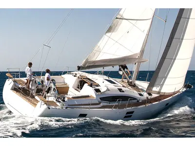 Exterior view of Marina, a Elan Impression 494 sailboat at San Benedetto del Tronto, Italy