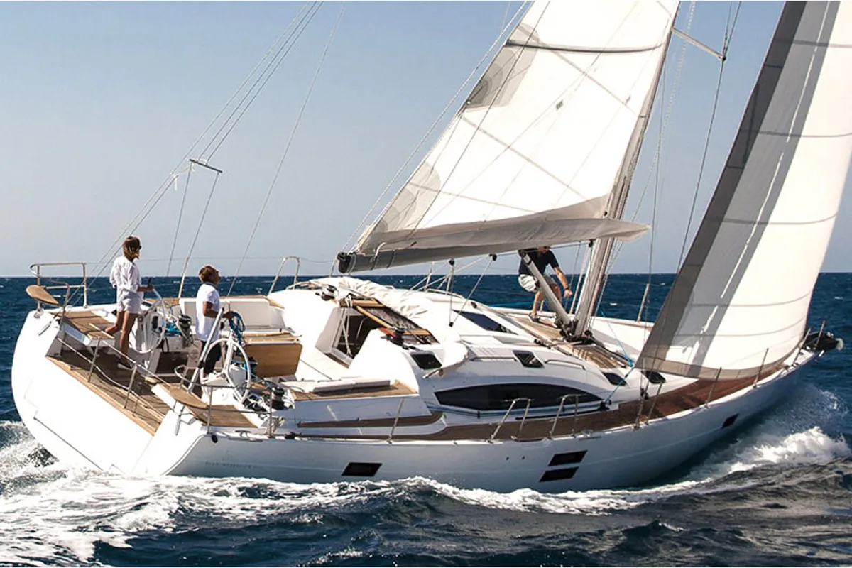 Exterior view of Marina, a Elan Impression 494 sailboat at San Benedetto del Tronto, Italy