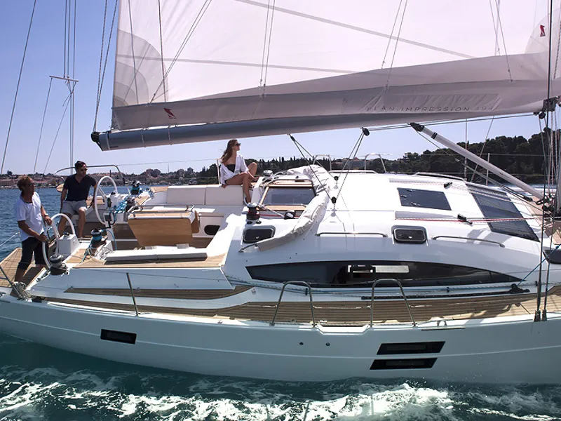Exterior view of Marina, a Elan Impression 494 sailboat at San Benedetto del Tronto, Italy