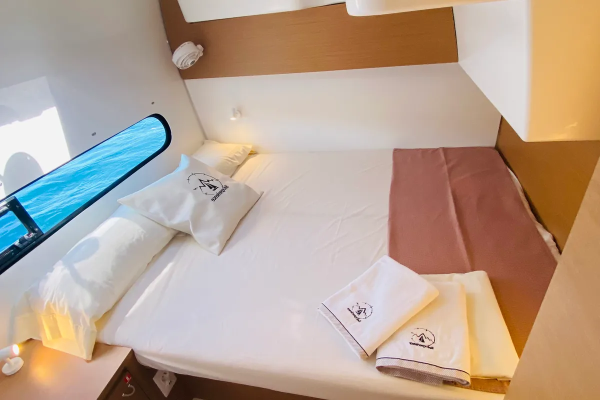 Cabin on Moana Ibiza Bareboat, a Excess 11 catamaran at Ibiza, Spain