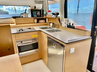 Galley of Moana Ibiza Bareboat, a Excess 11 catamaran at Ibiza, Spain