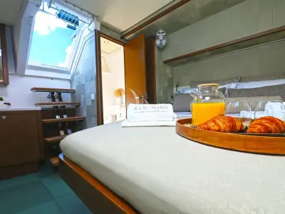 Cabin on Ace of Hearts, a Lagoon 52 catamaran at Athens, Greece