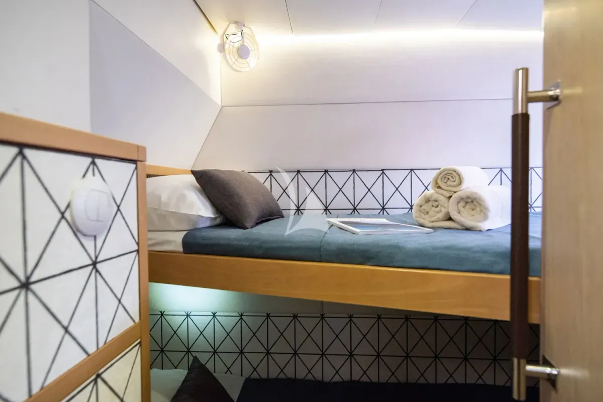 Cabin on Ace of Hearts, a Lagoon 52 catamaran at Athens, Greece