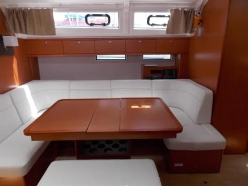 Salon of LINA, a Bavaria Cruiser 46 sailboat at Athens, Greece