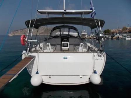Exterior view of LINA, a Bavaria Cruiser 46 sailboat at Athens, Greece