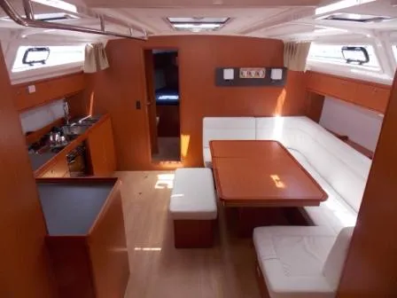Salon of LINA, a Bavaria Cruiser 46 sailboat at Athens, Greece