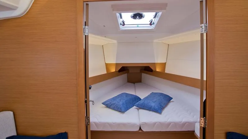 Cabin on SheShe, a Jeanneau Sun Odyssey 349 sailboat at Grad Pula, Croatia