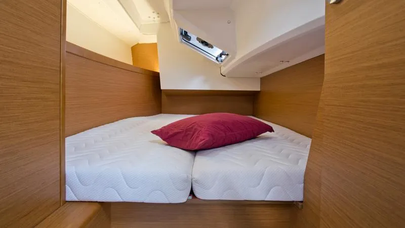 Cabin on SheShe, a Jeanneau Sun Odyssey 349 sailboat at Grad Pula, Croatia
