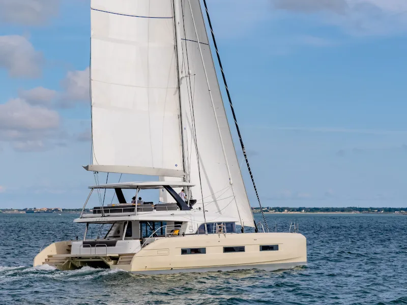 Exterior view of Daiquiri, a Lagoon Sixty 5 catamaran at Athens, Greece