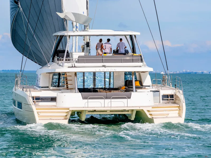 Exterior view of Daiquiri, a Lagoon Sixty 5 catamaran at Athens, Greece