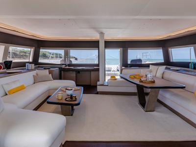 Salon of Daiquiri, a Lagoon Sixty 5 catamaran at Athens, Greece
