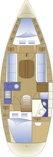 Floor plan of Avanti due, a Bavaria 32 sailboat at Gåshaga, Sweden